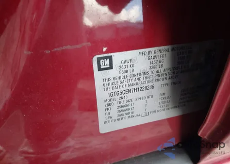 2017 GMC Canyon Sle from USA, damaged, VIN 1GTG5CEN7H1220246